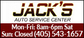 Jack's Auto Service Center Sponsorship Banner